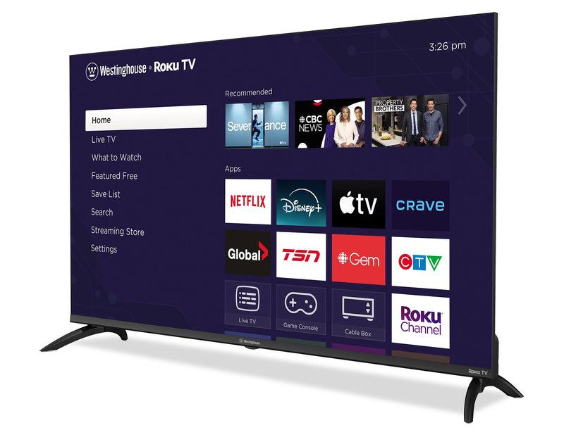Westinghouse 43\" QLED 4K UHD Smart Roku TV (WR43QC5500) – 2025 Model