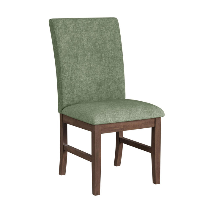 Rain 7pc Dining Set with Table & 6 Green Chairs, 72\"W - Green/Brown
