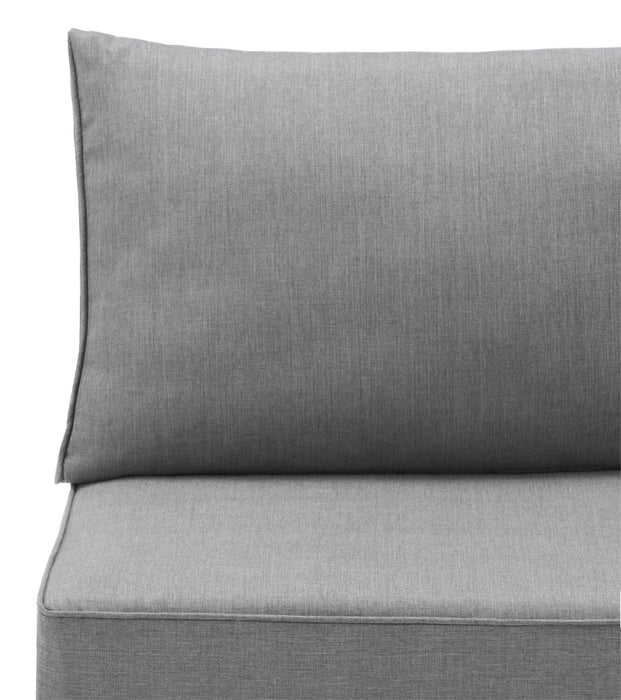 Morris 5-Piece Outdoor Patio Set with 3 Armless Chairs, Ottoman & Chair - Hand-Woven Resin Wicker, Olefin Fabric, UV & Weather Resistant - Grey