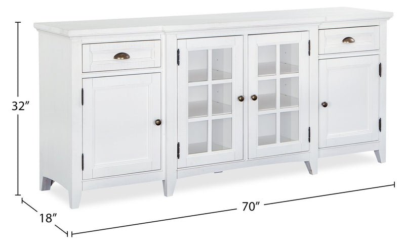 Wesley 70\" Traditional TV Stand with Storage and Cable Management for TVs up to 75\" - Chalk White