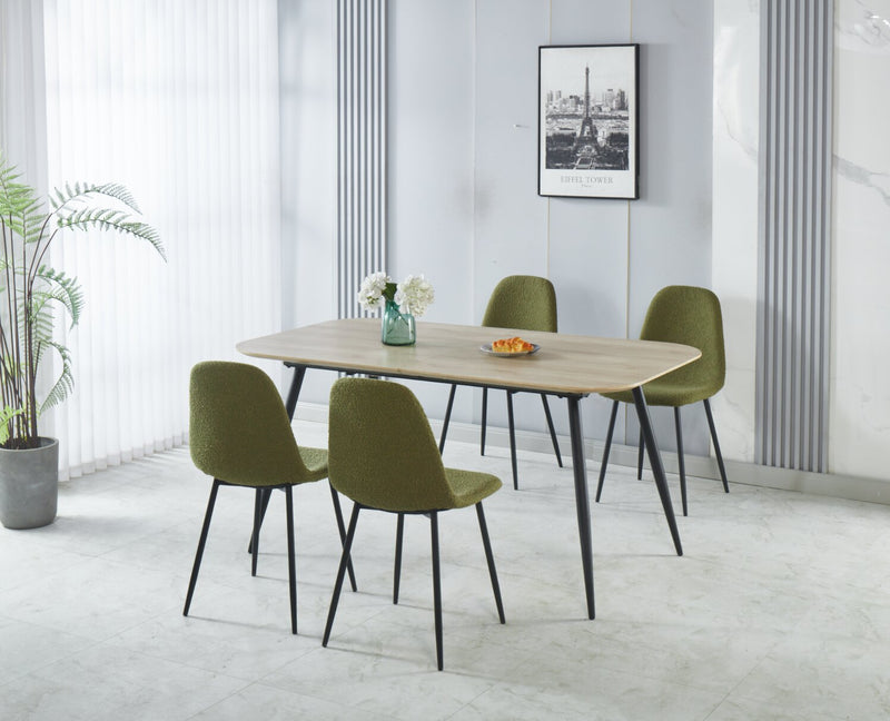 Joss Dining Table with 65-83\"W Butterfly Extension, Metal - Natural