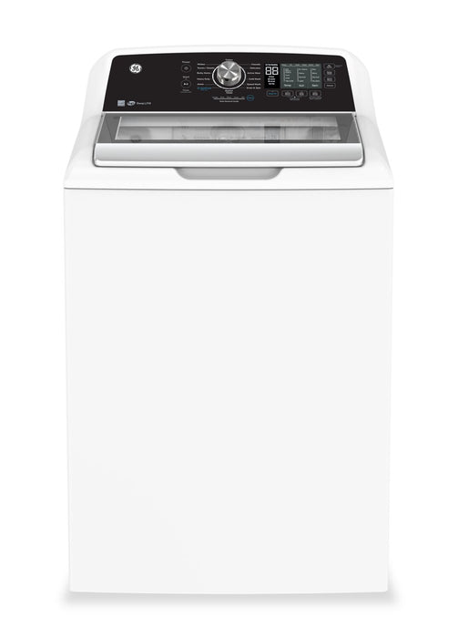 GE 5.3 Cu. Ft. Top Load Washer and 7.4 Cu. Ft. Gas Dryer - White