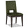 Zelda Dining Chair with Chenille Fabric - Green & Espresso Brown