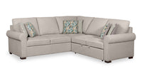 Scott Living Haven 3-Piece Right-Facing Grey Chenille Fabric Sleeper Sectional 