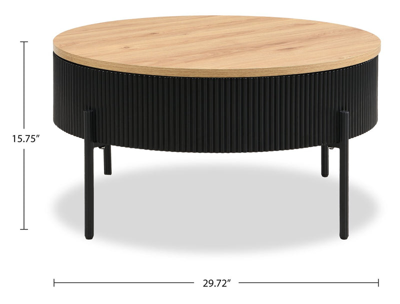 Trove 29.72\" Coffee Table with Sliding Top and Storage - Black