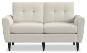 BLOK Modular Flared Arm Loveseat - Ivory Boucle