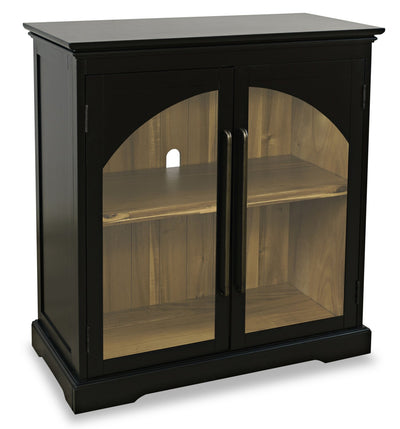 Twyla 33" Solid Wood Accent Cabinet  with Arched Doors - Black|Armoire décorative Twyla en bois massif avec portes arquées - noire