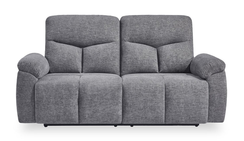 Blake 76.8\" Chenille Fabric Manual Reclining Sofa – Grey 