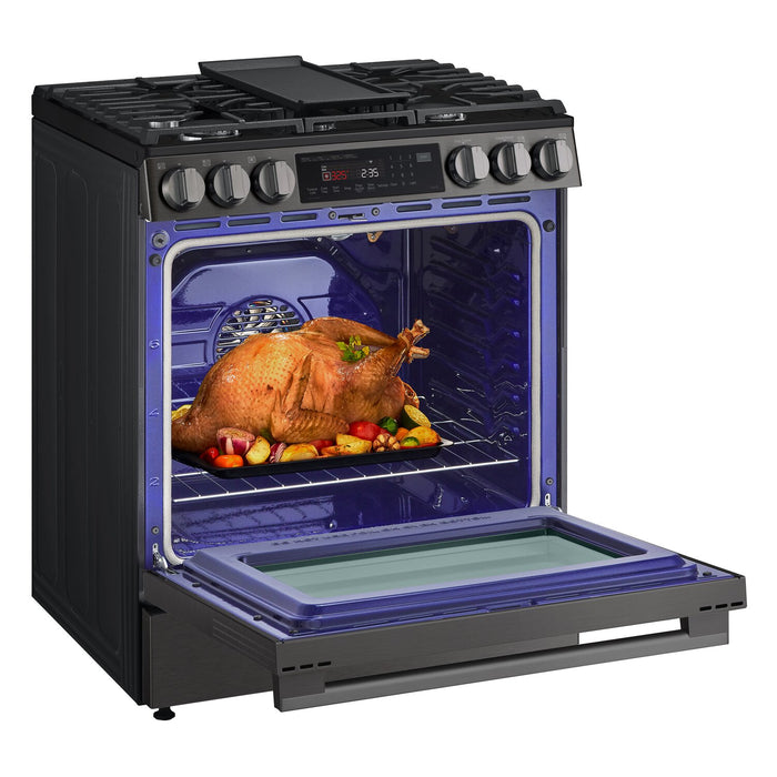 LG 6.3 Cu Ft. Smart Gas Slide-In Range with Air Fry – Black Stainless Steel - LSGL6335Z