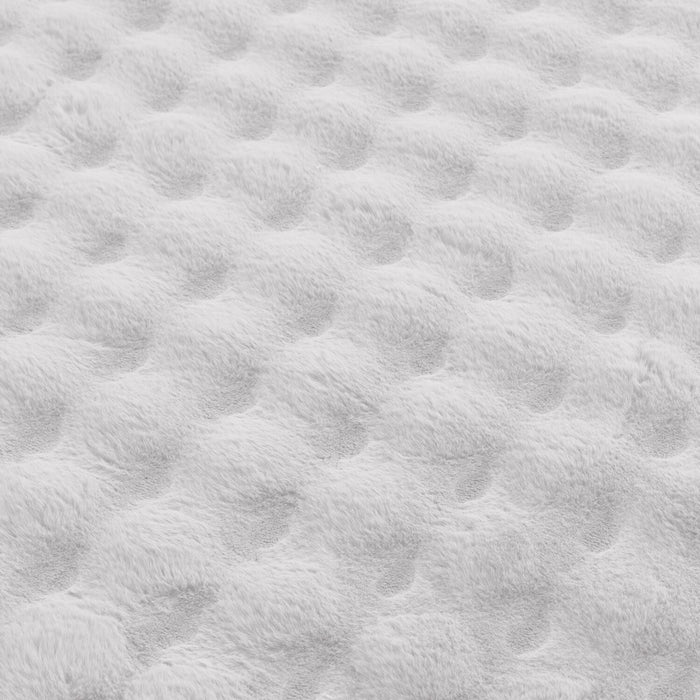 Dream Step Memory Foam Bubble Light Grey Faux Fur Area Rug - 7' x 10'