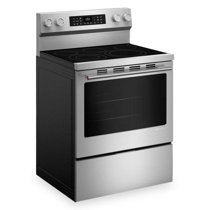 KitchenAid 30\" 5.3 Cu. Ft. Electric Range with Convection Cooking Modes - YKFES330TPS