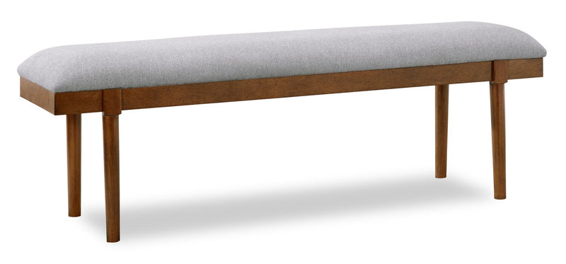 Ember 6pc Dining Set with Table, Bench & 4 Chairs, 74-92\"W - Grey & Brown