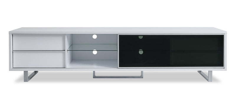 Amelia 89\" x 22\" Modern TV Stand with Storage and Cable Management for TVs up to 100\" - White & Black Two Tone