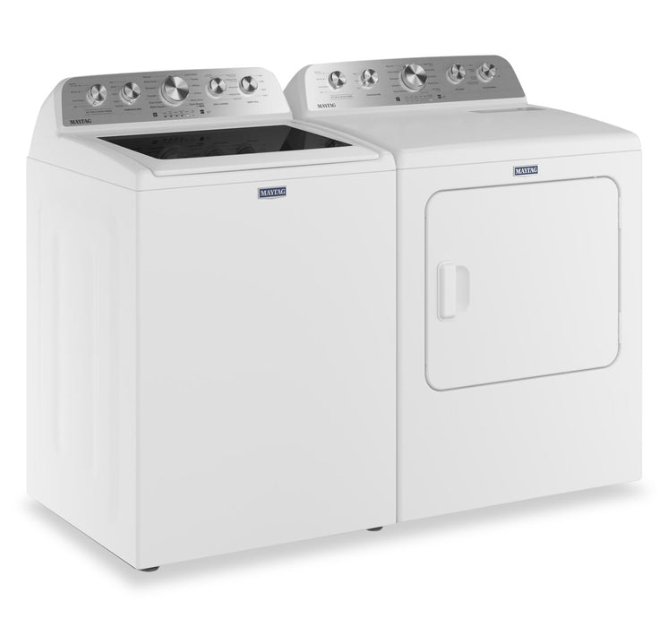 Maytag 5.5 Cu Ft. Top Load Impeller Washer with Pet Pro Option and 7.0 Cu Ft. Gas Dryer – White