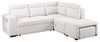 Coast 3-Piece Right-Facing Ivory White Fabric Sleeper Sectional with Storage Chaise and Storage Armrest