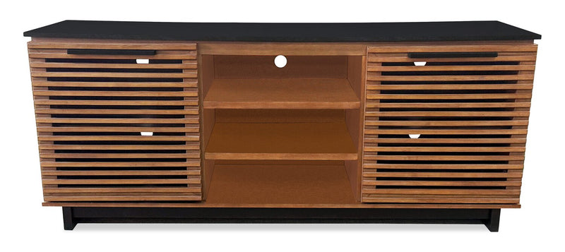 Wilder 68\" Traditional TV Stand with Storage and Cable Management for TVs up to 78\" – Dark Brown