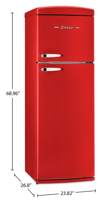 Unique Classic Retro 24\" 11 Cu Ft. Top Freezer Refrigerator – Candy Red - UNQ-310L R TM