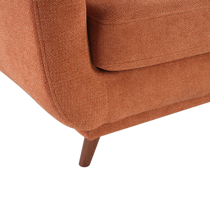 Cosmo 57\" Fabric Loveseat with Tufted Back Cushions - Orange