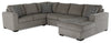 Legend 4-Piece Right-Facing Chenille Sleeper Sectional - Platinum 