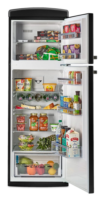 Unique Classic Retro 24\" 11 Cu Ft. Top Freezer Refrigerator – Midnight Black - UNQ-310L B TM