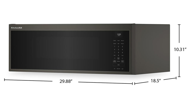 KitchenAid 1.1 Cu. Ft. Smart Low-Profile Over-the-Range Microwave - Black Ore - YKMML550RBE
