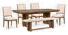 Scott Living Henri 6pc Dining Set with Table, Bench & Chairs, 66-84\"W Extension, Wood - Brown & Cream