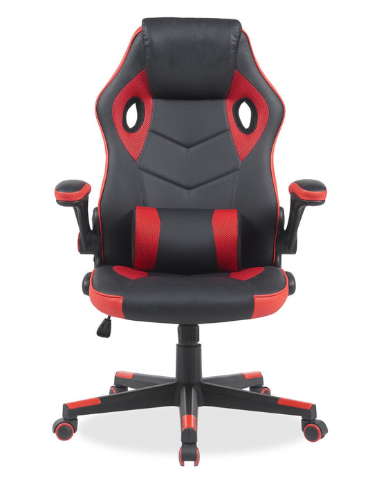 Phoenix  26.7\" Ergonomic Gaming Chair with Lumbar Cushion - Black & Red