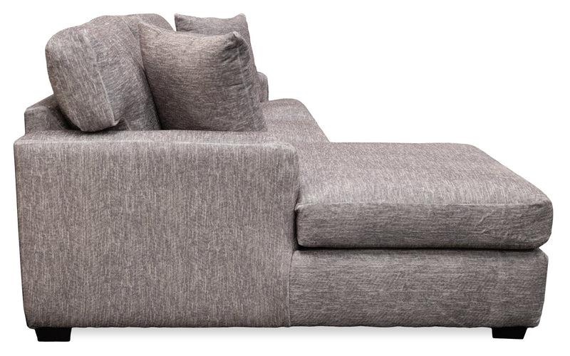 Made in Canada Luxe 2-Piece Left-Facing Fabric Sectional with Removable Cushions - Zaftig Dove Grey