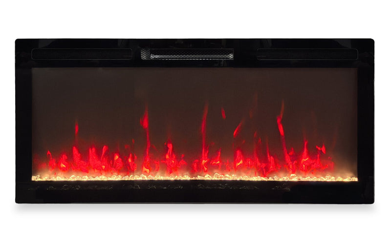 Mirage 42\" Modern Electric Free Standing Wall Mountable Fireplace - Black