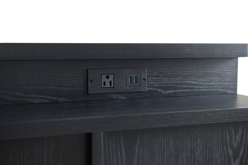 Owen 55\" Reversible Corner Office Desk with 4-Drawers & Cubbies – Black