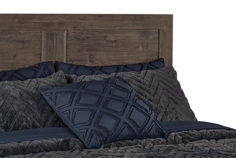 Yorkdale 6-Drawer Platform Bed with Headboard & Storage Frame, Made in Canada, Grey - Full Size