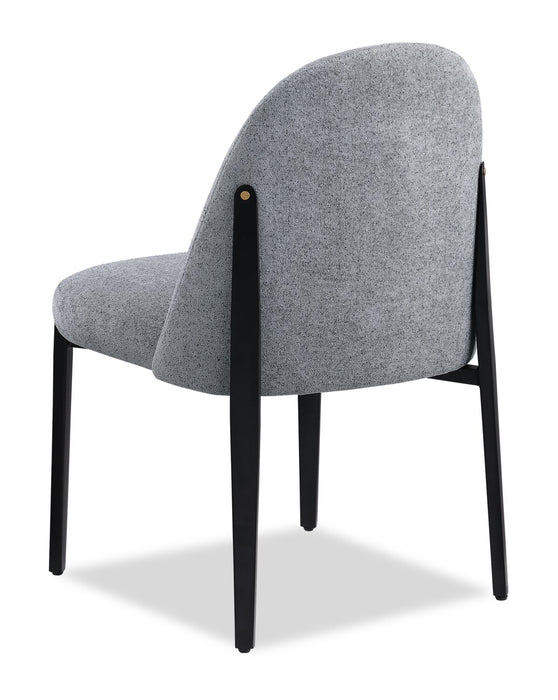 Kort & Co. Capri Dining Chair with Linen-Look Fabric, Metal - Grey
