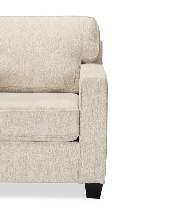 Made in Canada Lennox 35\" Chenille Fabric Chair with Reversible Cushions and Track Arms - Taupe