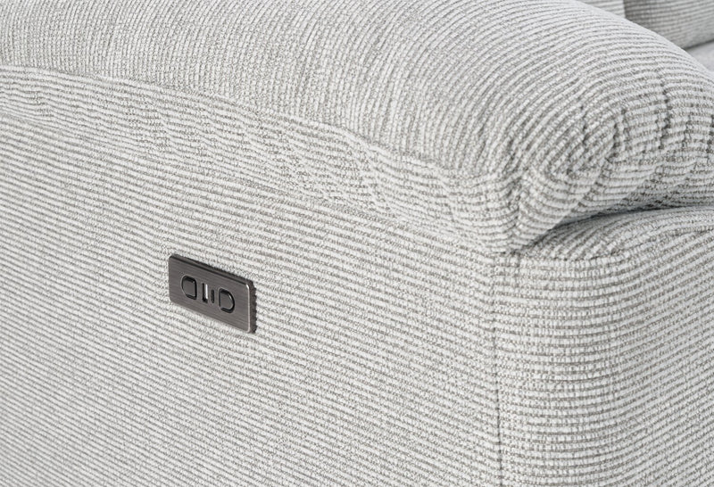 Spencer 65.6\" Chenille Fabric Power Reclining Loveseat - Grey