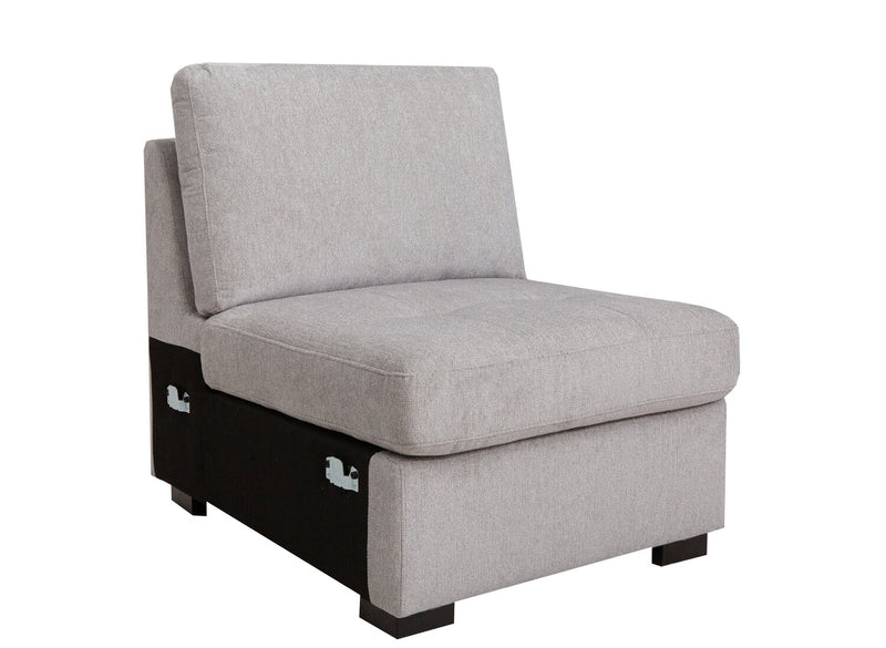 Vault 6-Piece Left-Facing Sectional with Sofa Bed Loveseat, Two Storage Chairs and Storage Chaise - Grey
