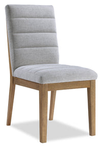 Lotus Dining Chair with Polyester Fabric, Wood - Light Grey 