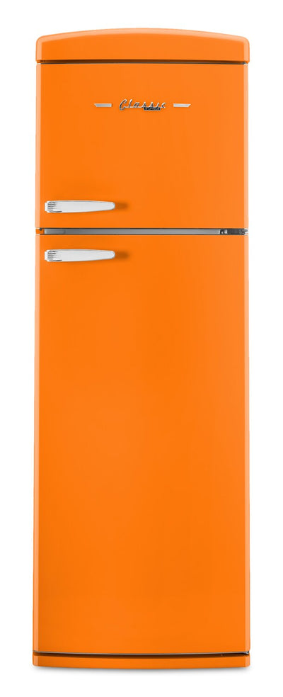 Unique Classic Retro 24" 11 Cu Ft. Top Freezer Refrigerator – Creamsicle Orange - UNQ-310L O TM | Réfrigérateur Classic Rétro d’Unique de 24 po et de 11 pi3 à congélateur supérieur - orange creamsicle - UNQ-310L O TM