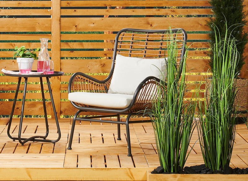 Maki Outdoor Patio Chair - Hand-Woven Resin Wicker, UV & Weather Resistant - Natural