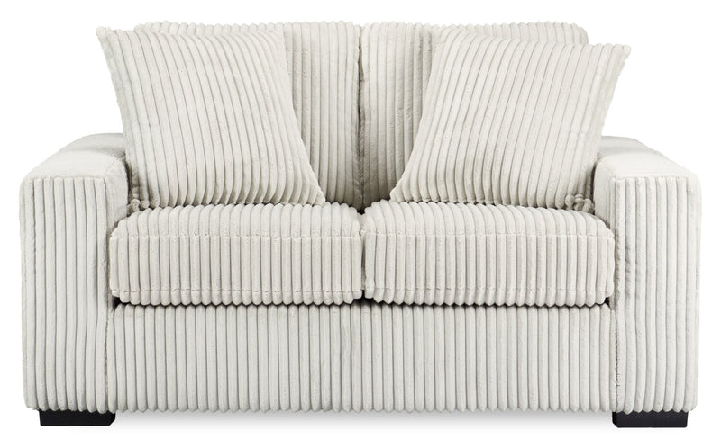 Willow 66\" Light Grey Fabric Loveseat with Track Arms and Reversible Seat and Back Cushions