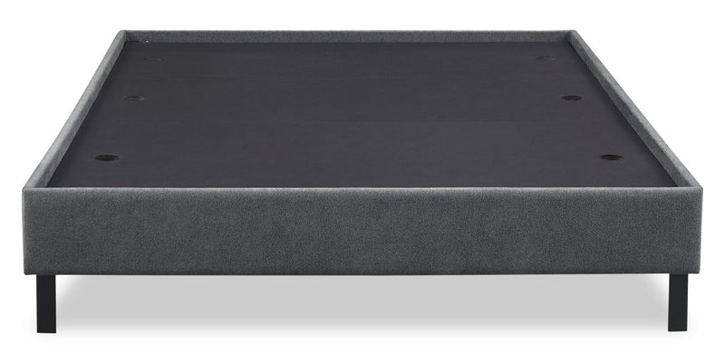Amos Upholstered Platform Bed Base in Charcoal Fabric - Full Size