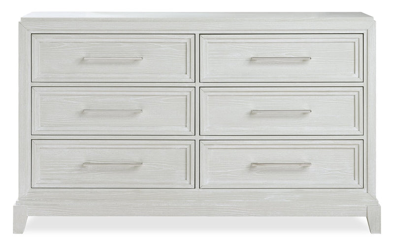 Vida 5pc Bedroom Set with Panel Bed, Dresser & Mirror, Sand - King Size