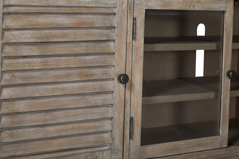 Baron 62” Rustic Pine TV Stand with Storage and Cable Management for TVs up to 70” - Dovetail Grey