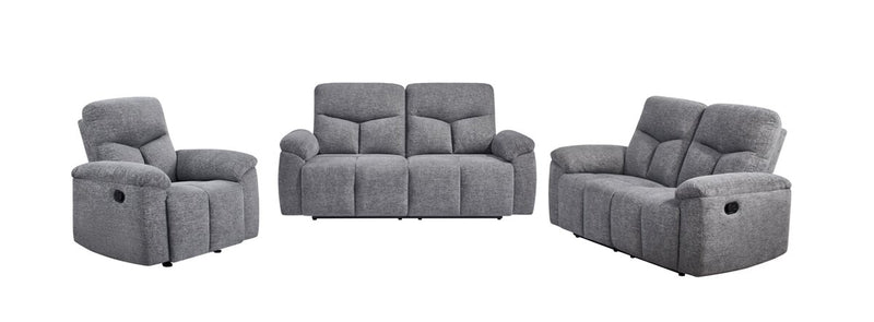 Blake 38.58\" Chenille Fabric Manual Reclining Chair – Grey 