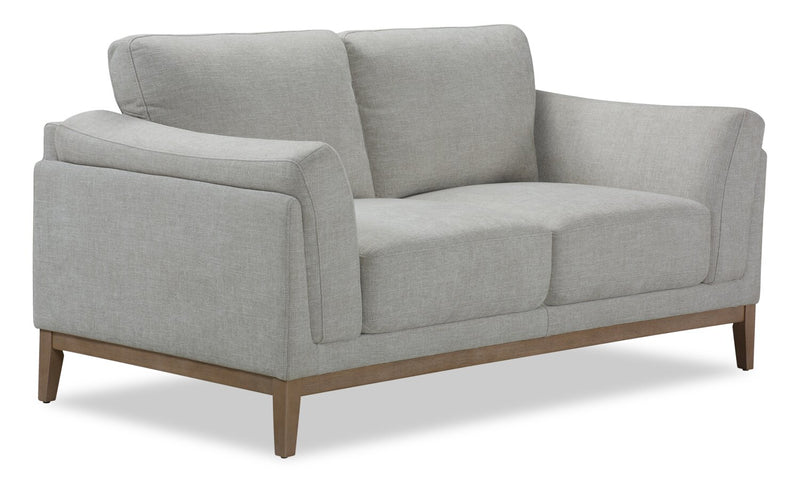 Valley 67.7\" Fabric Loveseat with Rubberwood Base and Legs - Sand