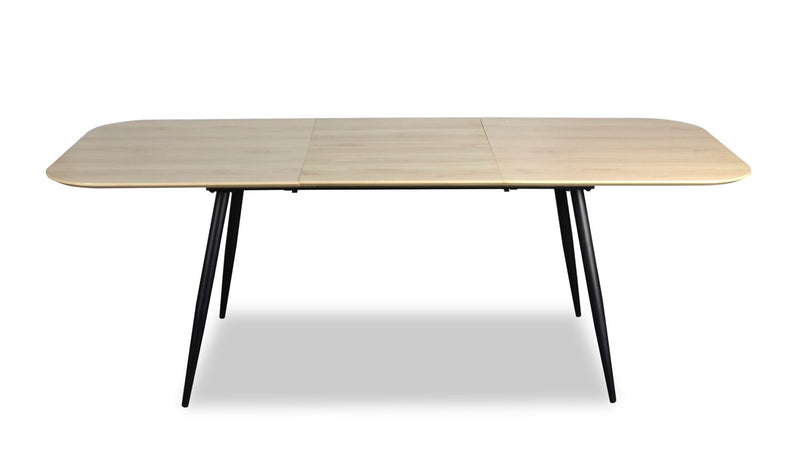 Joss Dining Table with 65-83\"W Butterfly Extension, Metal - Natural