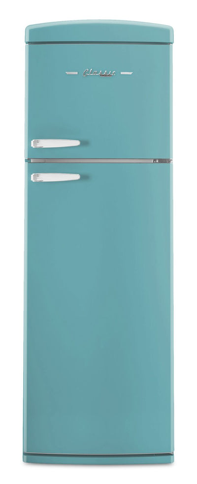 Unique Classic Retro 24" 11 Cu Ft. Top Freezer Refrigerator – Ocean Mist Turquoise - UNQ-310L T TM | Réfrigérateur Classic Rétro d’Unique de 24 po et de 11 pi3 à congélateur supérieur - turquoise brume marine - UNQ-310L T TM