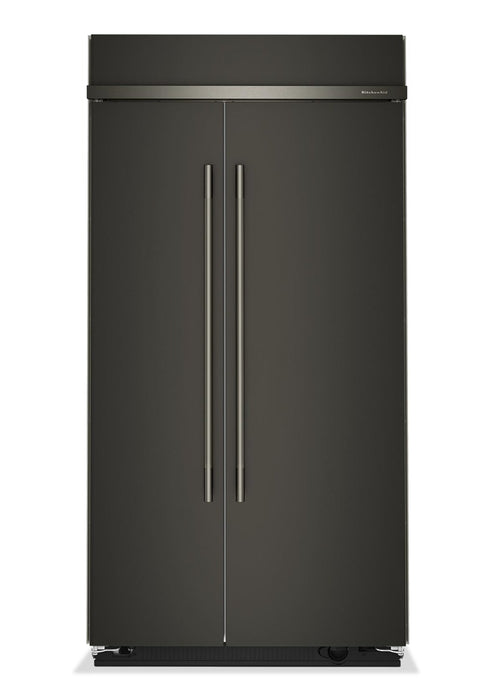 Kitchenaid 42\" 25.5 Cu. Ft. Built-In Side-by-Side Refrigerator – Black Ore - KBSN742SBE