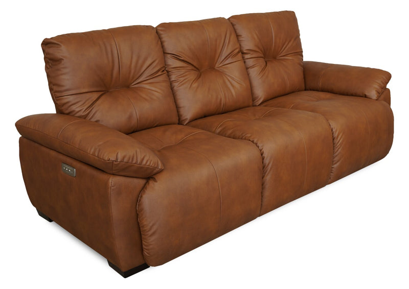 Bello 91.7\" Leather-Look Fabric Power Reclining Sofa - Brown