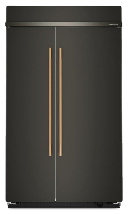 Kitchenaid 48\" 29.4 Cu. Ft. Built-In Side-by-Side Refrigerator – Black Ore - KBSN748SBE