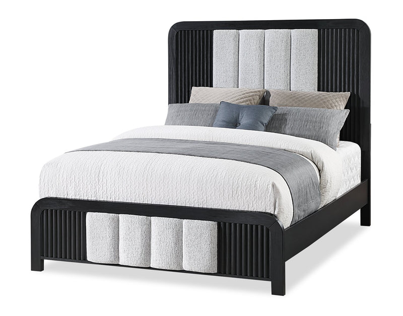 Kaleo 6pc Bedroom Set with Bed, Dresser, Mirror & Nightstand, LED, Modern,  Black - Queen Size